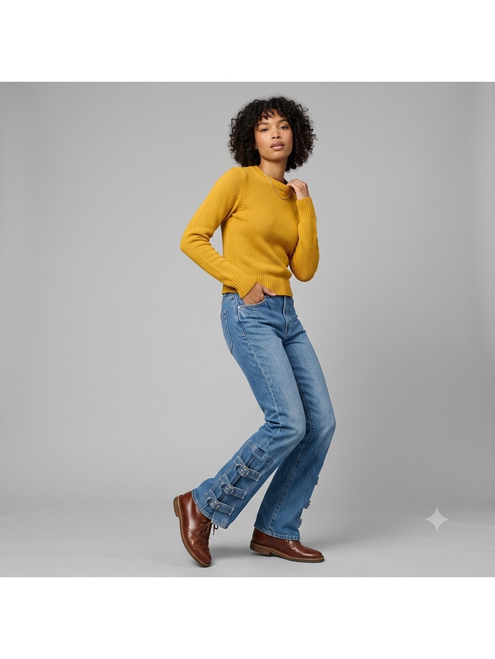 Warp + Weft "Nao" High-Rise Bootcut Jeans with Buckle Detail – Size 2/26